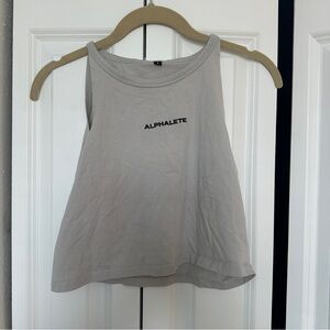 ALPHALETE CROPPED GREY TANK (fitness)